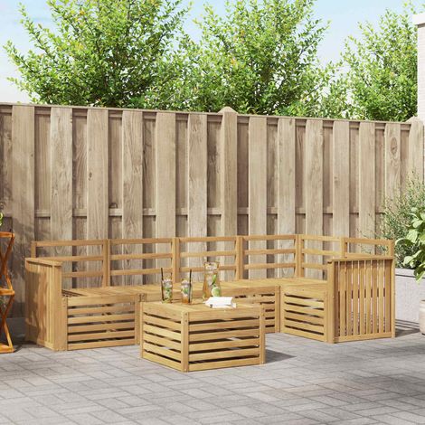 vidaXL Outdoor Sofa Set 6 pcs White Solid Acacia Wood (1/5)