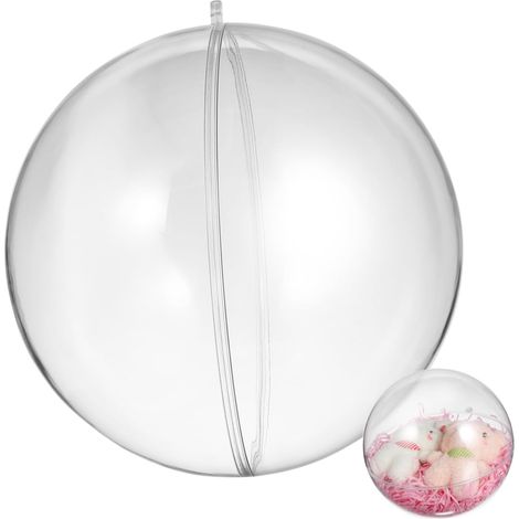 Grande boule de Noël transparente en plastique creux, idéale pour décorer une vitrine, un lieu de fête ou un centre commercial. (1/5)