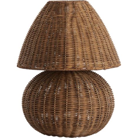 Light & Living - lampe de table - Mavon - marron - rotin - Ø 28cm (1/3)