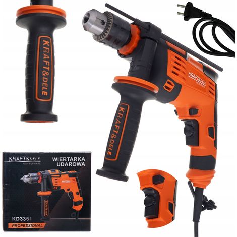 Elektrische Schlagbohrmaschine 1600W 230V + 2M Kraft&Dele-Kabel KD3351 (1/5)