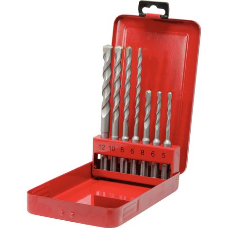 Coffret de 7 forets SDS béton, 5 à 12 mm
