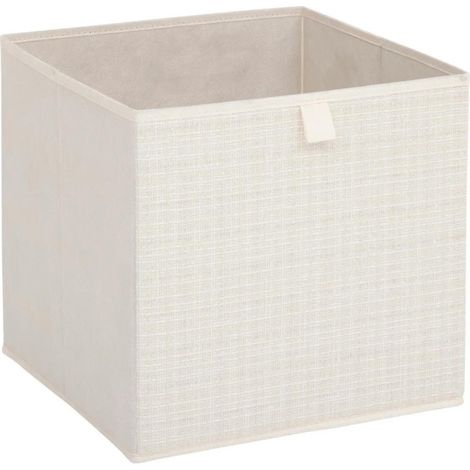 Boîte de Rangement Imprimé "Tweed" 31x31cm Beige (1/2)