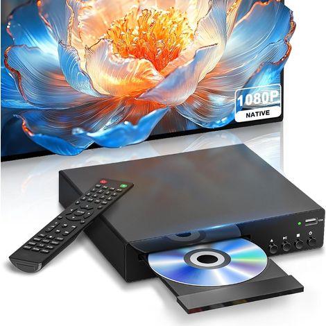 Lecteur DVD Compact pour Télévision, Lecteur DVD HDMI 1080P avec Port USB  Support Multi Région, Lecture CD (1/5)