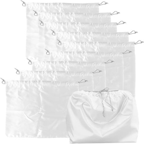 Lot de 10 sacs anti-poussière pour sacs à main, pochettes de rangement anti-poussière avec cordon de serrage pour protéger sacs à main,chaussures et bottes (blanc 40x50cm) (1/5)