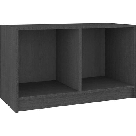 Meuble TV, Étagère TV, Meuble de Salon, Gris 70x33x42 cm Bois de pin massif OIB8051E (1/5)