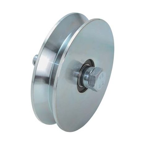 RUOTA CANCELLO A FISSARE GOLA V 407 COMBI  ZINCATA + DOPPIO CUSCINETTO MM 120