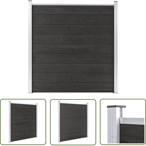 The Living Store Clôture de jardin WPC 180x186 cm Gris - Clôture Jardin - Clôture Résidentielle - Clôture WPC - Clôture Composite - Clôture Grise (1/5)