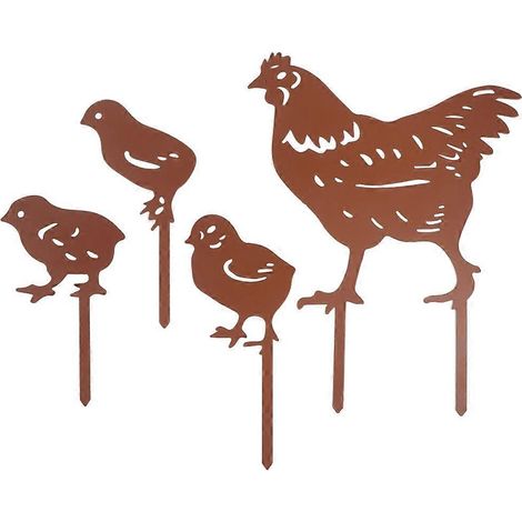Hühnersilhouette Gartendeko Bodeneinstecken Rasen-Gartenornamente Außendekoration