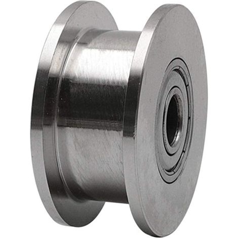 Roulement à rouleaux en acier inoxydable 304 de 48 mm pour portail coulissant avec rainure en U - Roulette rigide pour soulever une porte coulissante (rainure haute 48 mm)