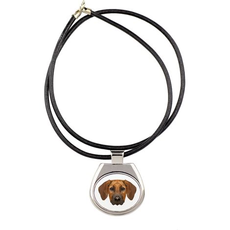 Rhodesian Ridgeback, cane leone africano - collana con foto e iscrizione geometrica di Art-Dog (1/3)