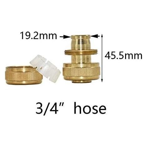 Hydrogarden Réparateur de Tuyau d'arrosage 19 mm (3/4 Pouce) en Laiton, Raccord de Tuyau de Descente, Solution Rapide Extension du connecteur, réparation Rapide(2PACK (1/4)