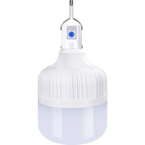 Lámpara de camping LED impermeable, recargable por USB, 3 modos, gancho, alto brillo (negra) (1/5)