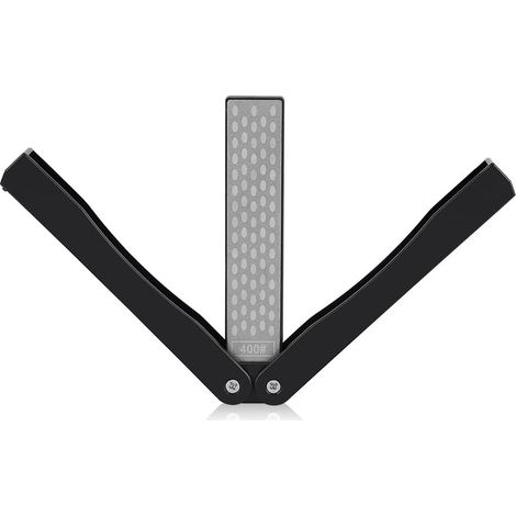 MINKUROW Affilacoltelli A Grana 400/600, Strumento Per Affilare I Diamanti A Doppia Faccia Pieghevole Per Cucina Da Giardino Da Campeggio All'aperto(Nero) (1/5)