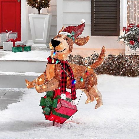 Décoration lumineuse de Noël 3D représentant un adorable animal, pour l'intérieur et l'extérieur, avec LED blanc chaud (1/3)