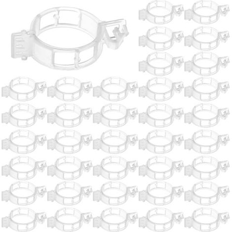 100 Pièces - Clips de fixation pour plantes de jardin - Clips de support de plantes - Attaches de plantes - Pour tomates et plantes grimpantes - 2,5 cm de diamètre - Pour plantes grimpantes, vignes de (1/5)