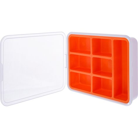 Boîte de rangement pour petites pièces - 7 compartiments - Organiseur robuste pour vis et accessoires - Avec couvercle à clip et compartiment intérieur amovible - Compact et orange - 43009G (1/4)