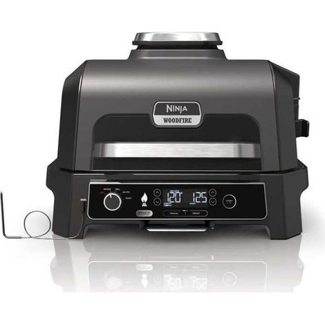 Ninja – Barbecue électrique et fumoir OG850EU – Thermomètre intégré – Granulés Woodfire 100 % naturels – Pour cuisson précise (1/5)