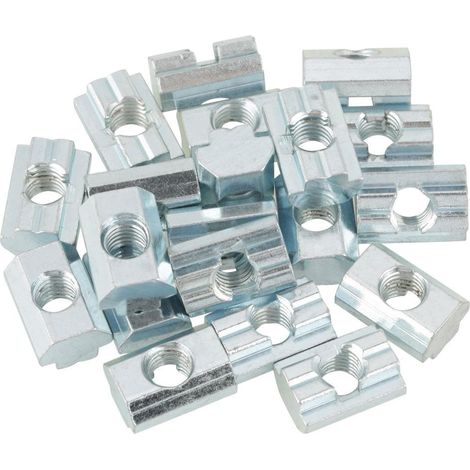 Écrou de tête de marteau, 20pcs écrou de glissière en T coulissant en acier au carbone zingué pour accessoires en aluminium(M8). (1/5)