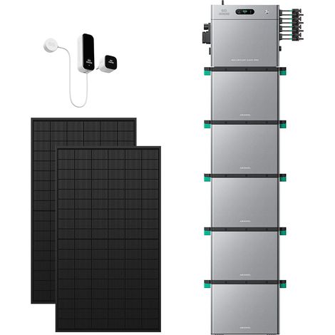 Zendure SolarFlow 2400 Pro – 2400W AC bidirektional, 4800W PV-Eingang, bis 16,8 kWh erweiterbar, Plug & Play, IP65, mit Smart Meter D0 (2.4 kWh), 5xAB3000L (14.40 kWh), 450W×2 bifazialen Panels