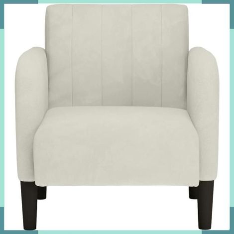 4100585 Fauteuil avec accoudoirs crème 54 cm velours (1/5)