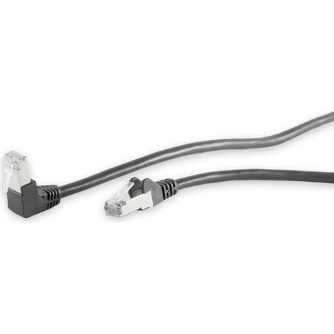 S-IMPULS Câble de raccordement CAT.6, S/FTP, 90° coudé, 2,0 m, noir