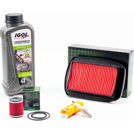 Kit Révision Filtres Bougies pour YAMAHA YZF-R125 de 2008 à 2013 - IGOL PROPULS EVOLUTION 10W40 1L