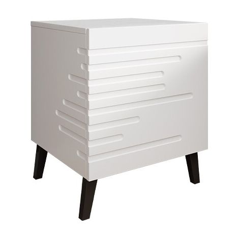 Conjunto de mesitas de noche Charlotte 141, Blanco, Número de cajones: 1, Número de puertas: 0, 52x44x40cm, MDF (1/4)