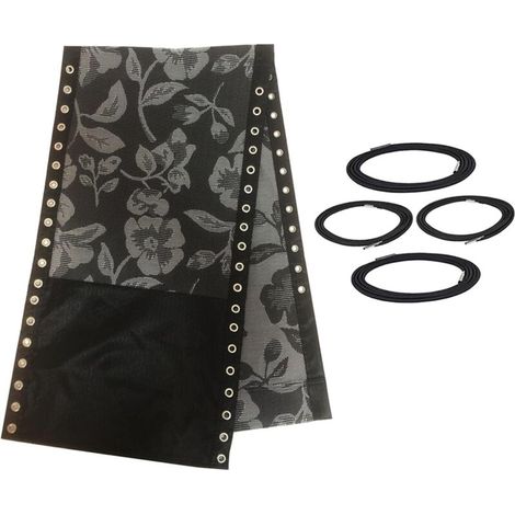 Tissu de remplacement universel pour chaises longues, fauteuils inclinables, chaises anti-gravité et housses de chaises extensibles, 43 x 160 cm, (patchwork jacquard noir) (1/5)