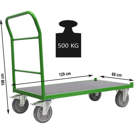 Plattformwagen Profi XL Tragkraft 500 kg 130x65 cm Transportwagen Handwagen Paketwagen (1/5)