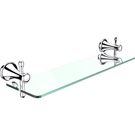 Tablette Verre Transparant L.50 Cm, Avec Fixation Chrome - Antique Salle De Bains Rétro Nimco (1/2)
