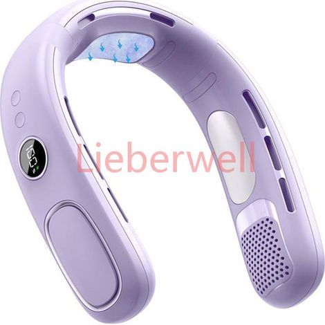 Ventilateur de cou , LIKE NO OTHER , Portable , USB rechargeable , 5 vitesses , Violet (1/5)