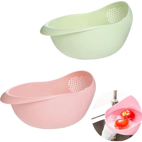 2 Pièces Passoire Légumes Aux Fruits Panier de Vidange Multifonction Panier De Vidange en Plastique Lavage Filtre Passoire Éviter Gaspillage D'ingrédients pour Nettoyer et Filtrer Légumes Fruits