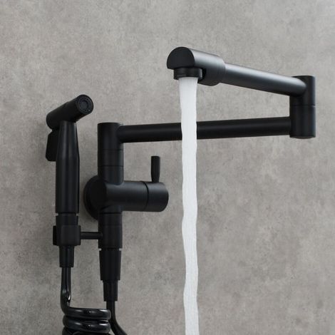 Robinetterie, robinet d'évier de cuisine, mitigeur de cuisine simple et pliable en laiton froid, robinet de bidet rotatif mural, robinet de piscine (1/3)
