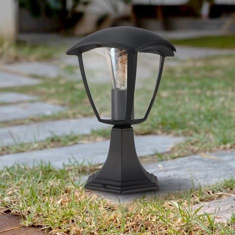 Balise LED Extérieure Série Ronse pour Jardin, Étanche IP44, Douille E27, Acier/PMMA, Style Classique en Noir, Lumière d’Ambiance pour Chemins et Terrasses (Sans Ampoule) (1/5)