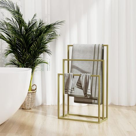 vidaXL Porte-serviettes sur pied Doré 48x24x79 cm Fer