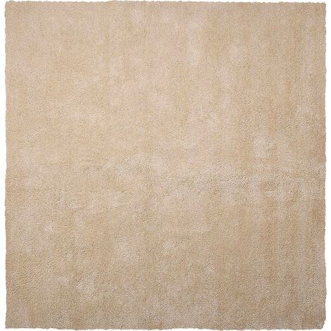 Alfombra de pelo largo beige claro 200 x 200 cm moderna cuadrada Demre (1/5)