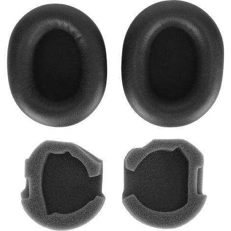 Coussinets d'écouteur en cuir protéiné avec mousse à mémoire de forme, isolation sonore pour casque WH-1000XM5, noir (1/5)