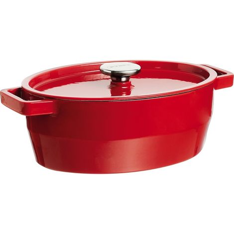 Pyrex 4936879 - Cocotte ovale 3,8 L, cottura lenta, colore: Rosso