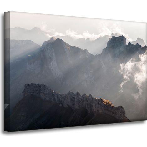 Leinwanddruck „Natur: Berge in den Wolken“, 70 x 50 cm