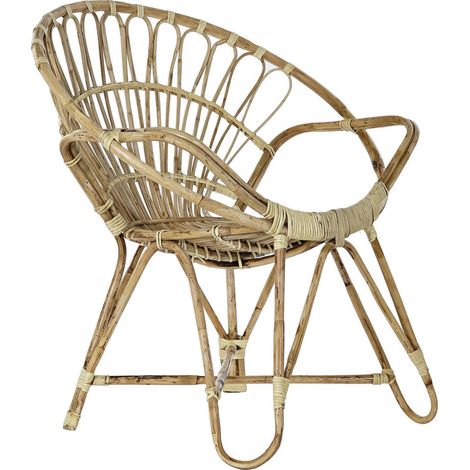 Fauteuil design en rotin naturel pour intérieur chic - Beige naturel tressé (1/5)