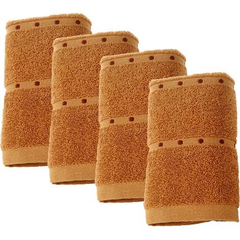 4 serviettes de toilette en coton, 32,8 x 74 cm, absorbantes et douces, pour salle de bain (1/5)