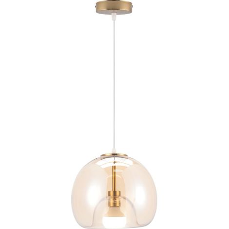Suspension Ronde Plafonnier D'Intérieur Vintage Suspension Luminaire En Verre Lustre Rétro Suspension Moderne Or (1/5)