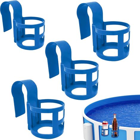 4pcs Polder de Boisson à la Piscine sans dénigrement, Support de Tasse à Bord la Piscine Flottant pour 2 Verres et canettes Ronds, Accessoires Bar Natation Portables (1/5)