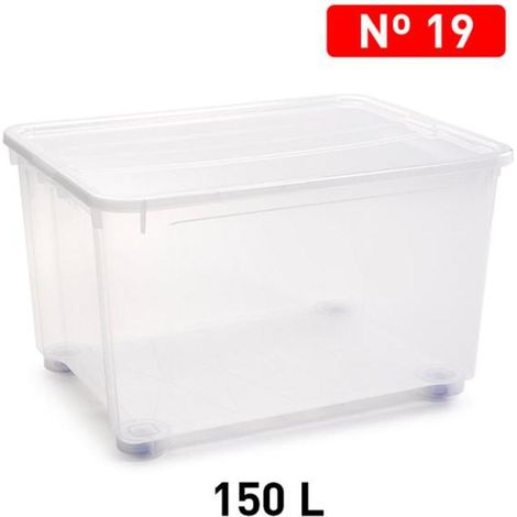 PLASTICFORTE caja plastico n19 150 litros 12130 , Caja plástico n19 150 litros 12130Fabricado en plástico de alta resistenciaPerfecta para guardar su cosasIncluye cierr (1/2)