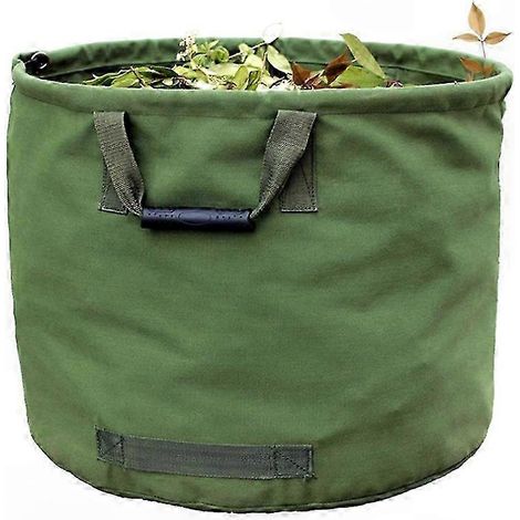 125-Liter-Gartensack aus extrem strapazierfähigem Material, laubgrün, verstärkte Griffe, wasserdichtes Militärgewebe, Höhe 45,7 cm, Durchmesser 55,8 cm, für Grünschnitt, intensive Nutzung im Freien (1/5)