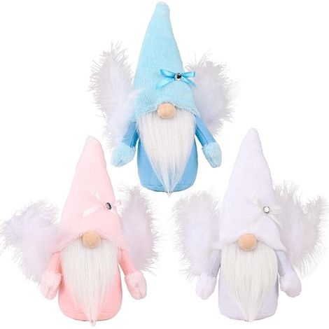 Weihnachtswichtel, gesichtslose Puppe, künstliche Feder, handgefertigter Engel, schwedischer Wichtel, Weihnachtselfen-Dekoration, Ornamente (1/5)