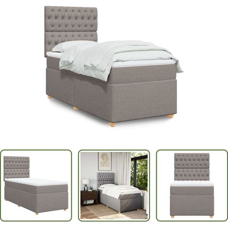 vidaXL Taschenfederkern -  Boxspringbett mit Matratze Taupe 90x190 cm Stoff (1/5)