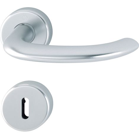 HOPPE® Drückergarnitur mit Rosetten Marseille 1138/42H/42HKVS, Aluminium, 10724045 (1/2)