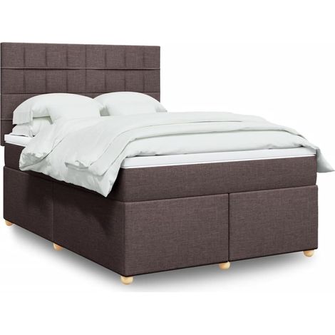 Boxspringbett mit Matratze Dunkelbraun 160x200 cm Stoff vidaXL