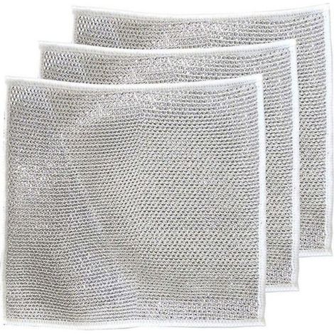 Lot de 10 torchons multifonctionnels en fil de fer pour vaisselle humide et sèche, torchons de nettoyage pour fonte (1/5)